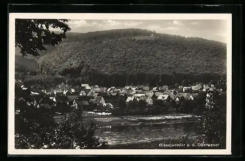 AK Gieselwerder / Weser, Ortsansicht aus der Vogelschau