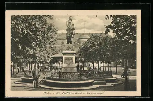 AK Mainz, Schillerdenkmal und Gouvernement
