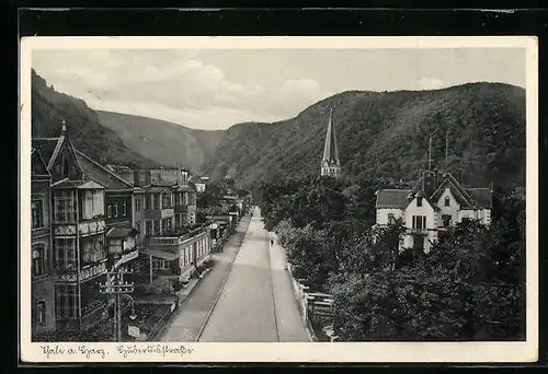 AK Thale / Harz, Strassenpartie aus der Vogelschau