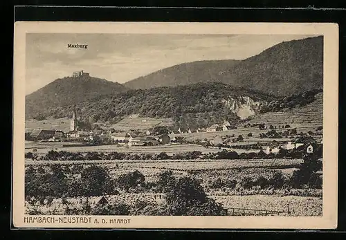 AK Hambach-Neustadt a. d. Haardt, Ortsansicht mit Maxburg