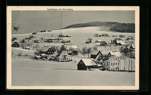 AK Heidelberg / Erzgeb., Ortsansicht mit Landheim und Ahornberg