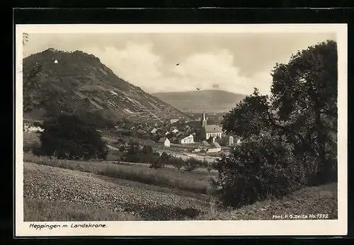 AK Heppingen, Ortsansicht mit Landskrone