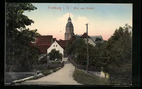 AK Frohburg i. S., Blick vom Schloss