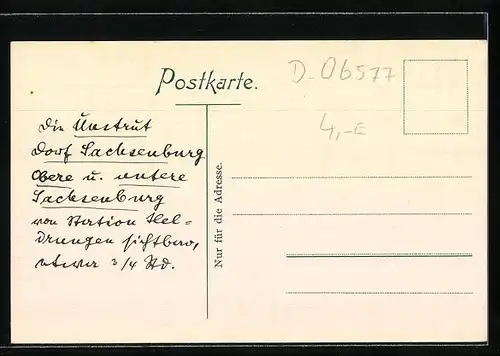 AK Sachsenburg a. d. Unstrut, Ortsansicht aus der Vogelschau