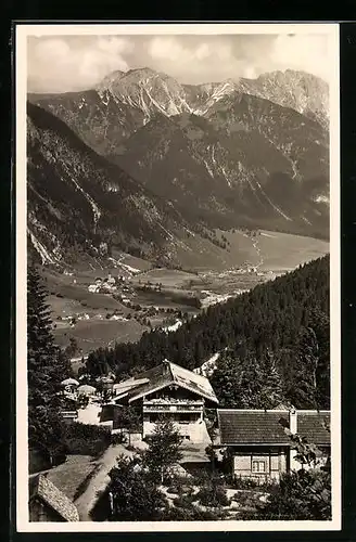 AK Bad Oberdorf / Allgäu, Ortsansicht mit Bergwirtschaft und Pension Horn