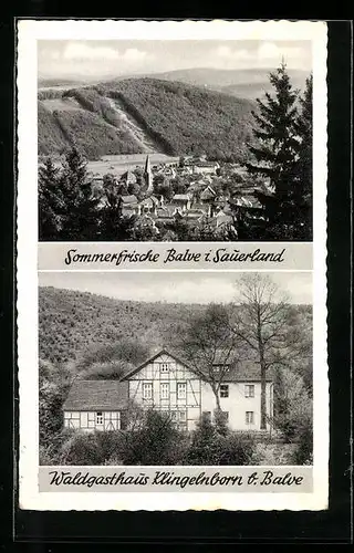 AK Balve / Sauerland, Gesamtansicht, Waldgasthaus Klingelnborn