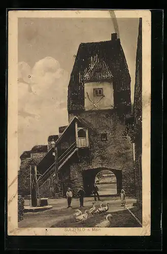 AK Sulzfeld / Main, Ortspartie mit Tor