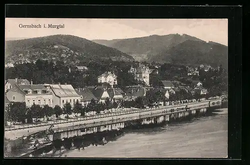 AK Gernsbach im Murgtal, Gesamtansicht aus der Vogelschau