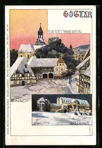 Künstler-AK H. Bahndorf: Goslar, Kloster Frankenberg, Kaiserhaus