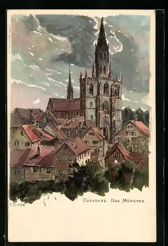 Künstler-AK Carl Biese: Constanz, Das Münster