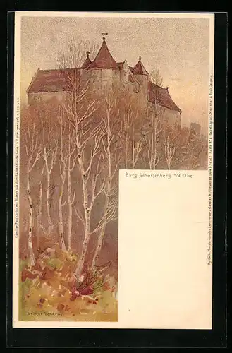 Künstler-AK Meissner & Buch (M&B) Nr. 7: Meissen, Burg Scharfenberg a. d. Elbe