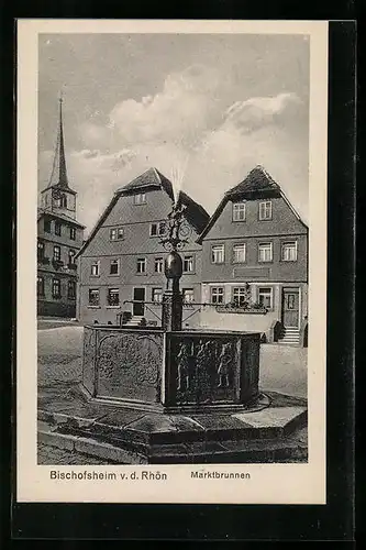 Künstler-AK Bischofsheim v. d. Rhön, Marktbrunnen