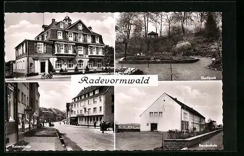 AK Radevormwald, Rathaus, Stadtpark, Kaiserstrasse, Berufsschule