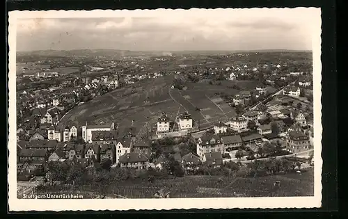 AK Stuttgart-Untertürkheim, Panorama von einem Weinberg aus gesehen