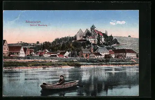 AK Mainberg bei Schweinfurt, Teilansicht mit Schloss