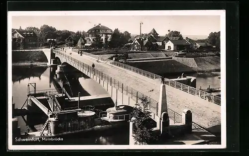 AK Schweinfurt, Teilansicht von der Mainbrücke aus
