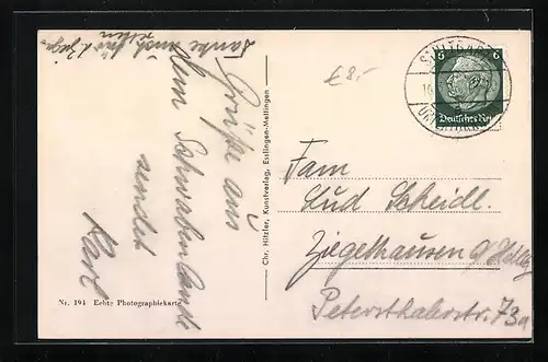 AK Stuttgart-Untertürkheim, Gesamtansicht aus der Vogelschau