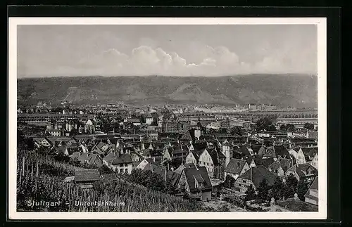 AK Stuttgart-Untertürkheim, Ortsansicht von einem Weinberg aus gesehen