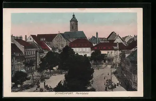 AK Schweinfurt am Main, Marktplatz aus der Vogelschau