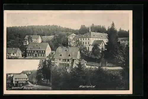 AK Marienthal bei Hamm /Sieg, Ortsansicht und Gasthof Bender