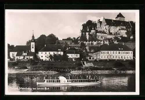 AK Mainberg b. Schweinfurt, Blick über den Main zum Schloss