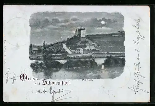 Mondschein-AK Schweinfurt, Blick zu Peterstirn