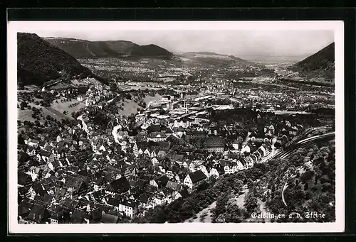 AK Geislingen a. d. Steige, Totalansicht von einem Berg aus