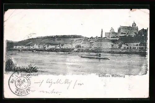 AK Mainberg b. Schweinfurt, Blick über den Main zum Schloss