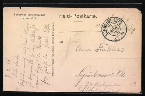 AK Mainberg b. Schweinfurt, Blick über den Main zum Schloss