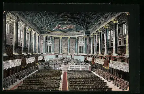 AK Wiesbaden, Curhaus-Grosser Concertsaal mit Orgel & Orchester