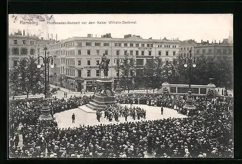 AK Hamburg, Promenaden-Konzert vor dem Kaiser Wilhelm-Denkmal