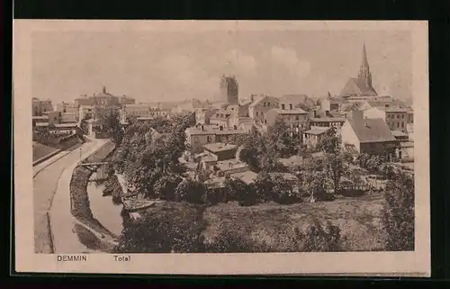 AK Demmin, Totalansicht aus der Vogelschau