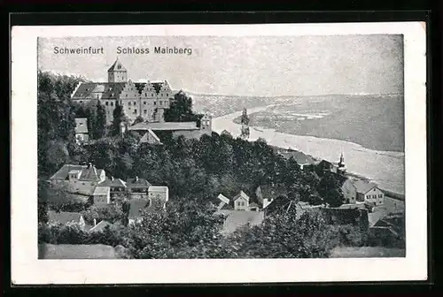 AK Mainberg bei Schweinfurt, Teilansicht mit Schloss