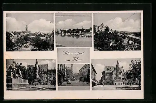 AK Schweinfurt am Main, Sechs Ansichten aus der Stadt