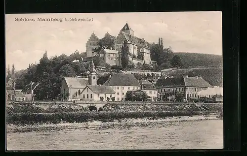 AK Mainberg bei Schweinfurt, Teilansicht mit Schloss