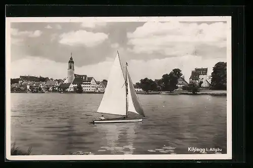 AK Kisslegg /Allgäu, Blick vom See zum Ort