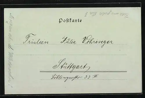 Mondschein-AK Stuttgart, Schlossplatz