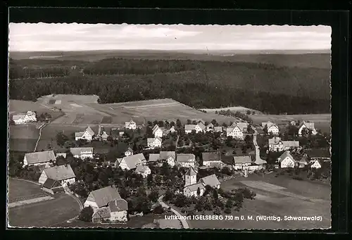 AK Igelsberg (Württbg. Schwarzwald), Gesamtansicht vom Flugzeug aus
