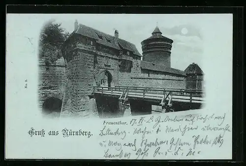 Mondschein-AK Nürnberg, Frauenthor