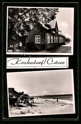 AK Kraksdorf /Ostsee, Schule und Strandleben