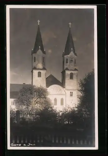 AK Gars am Inn, Beleuchtete Kirche