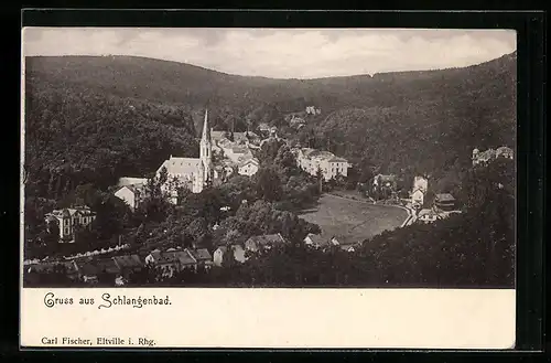 AK Schlangenbad, Totale aus der Vogelschau
