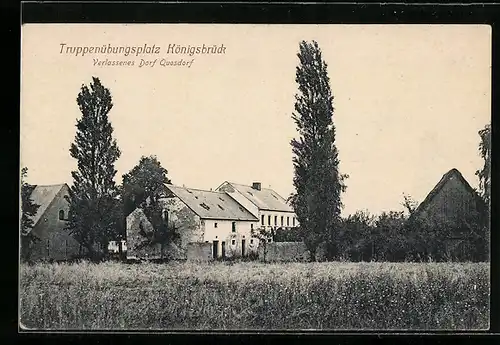 AK Königsbrück, Truppenübungsplatz, am verlassenen Dorf Quosdorf