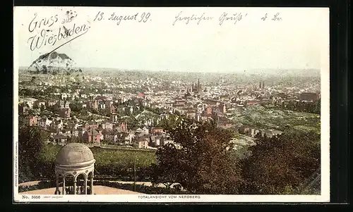 AK Wiesbaden, Totale vom Neroberg aus gesehen