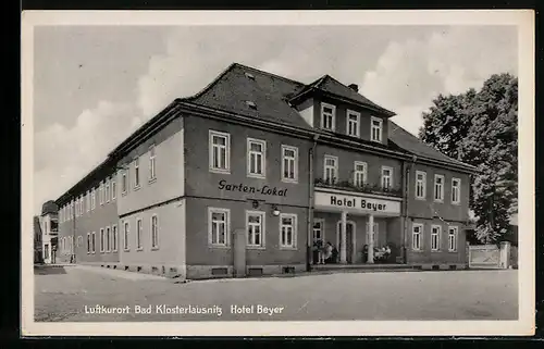 AK Bad Klosterlausnitz, vor dem Hotel Beyer