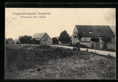 AK Königsbrück, Truppenübungsplatz, verlassenes Dorf Zietsch