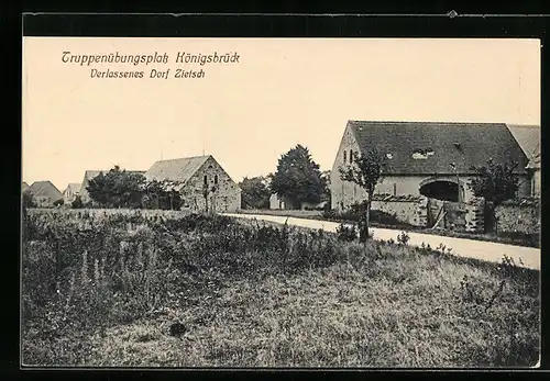 AK Königsbrück, Truppenübungsplatz, verlassenes Dorf Zietsch