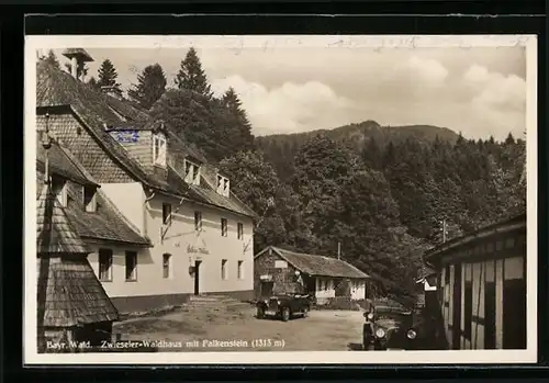 AK Zwiesel / Bayr. Wald, Gasthaus Waldhaus mit Falkenstein