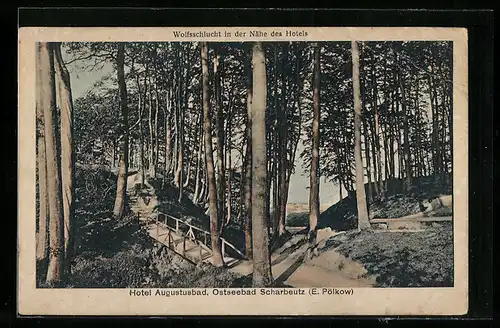 AK Scharbeutz / Ostseebad, Wolfsschlucht in der Nähe des Hotels Augustusbad
