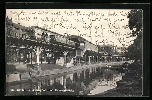 AK Berlin-Kreuzberg, Hochbahn, Bahnhof Möckernbrücke